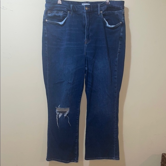 Womens Good American Kick Flare Jeans - Picture 1 of 4